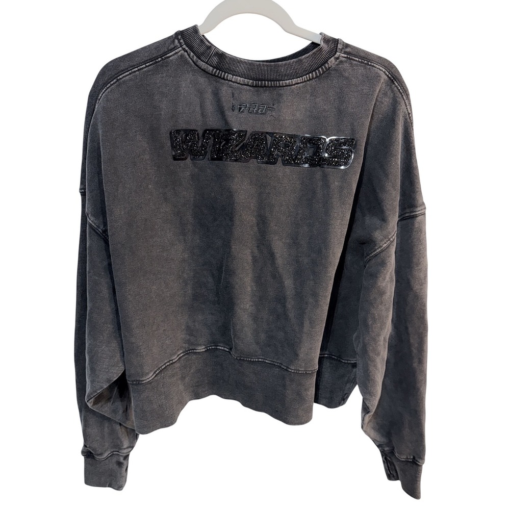 Pro Standard Washington Wizards NBA Glitz Sequins Crop Sweatshirt S Washed Black